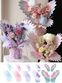 10pcs (20 Sheets)/20 Sets (40 Sheets) Butterfly Wrapping Paper, New Butterfly And Bird Wing Floral Bouquet Wrapping Paper, Matte Waterproof Semi-Transparent Butterfly Wing Shaped Bouquet Wrapping Paper, Flower Wrapping Paper, Wing Shaped Bouquet Handmade Gift Wrapping Paper, DIY Flower Shop Packaging Bags Creative Floral Packaging, 36pcs 3D Colorful PVC Butterflies For DIY Decor, Wedding, Birthday, Party, Back To School, Graduation, Couple Surprise, Valentine's Day Gift, Mother's Day Gift, Anniversary Bouquet