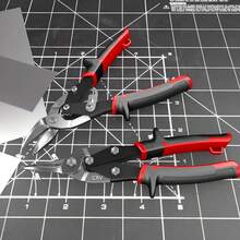 10" Heavy-Duty Aviation Snips – Multi-Directional Metal Sheet Cutter | Chrome Vanadium Steel Blades & Ergonomic Grip | Industrial-Grade Right/Straight Cut Scissors (2025 Upgraded) - Red - View 5