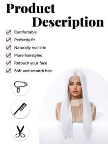 Perucă lungă și dreaptă din dantelă HD 13*3.5, multicoloră, perucă feminină de 22 de inci, sintetică, rezistentă la căldură, perfectă pentru eleganță și naturalețe, pentru petreceri de călătorie, cosplay, festivaluri de muzică, cadouri de zi cu zi, gata de purtat, cadoul perfect de sărbători pentru fete, o perucă de Halloween