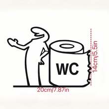 1 件自粘式浴室厕所标志乙烯基贴纸 - 适用于家庭和商业浴室的独特墙面装饰，易于安装，完美的节日礼物，浴室装饰和配件，厕所装饰 - 彩色 - 查看 13