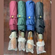 1pc Automatic Open Folding Umbrella, UPF50+ Protection, 32 Steel Ribs Structure, 190T Pongee Fabric, Casual Style, Unisex, Windproof Sunshade Large Umbrella