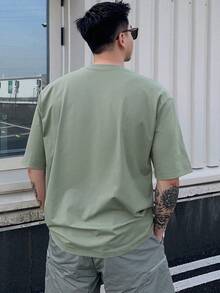 Camiseta de cuello redondo holgada y de ajuste suelto de verano para hombre, con estampado de letras y gráficos