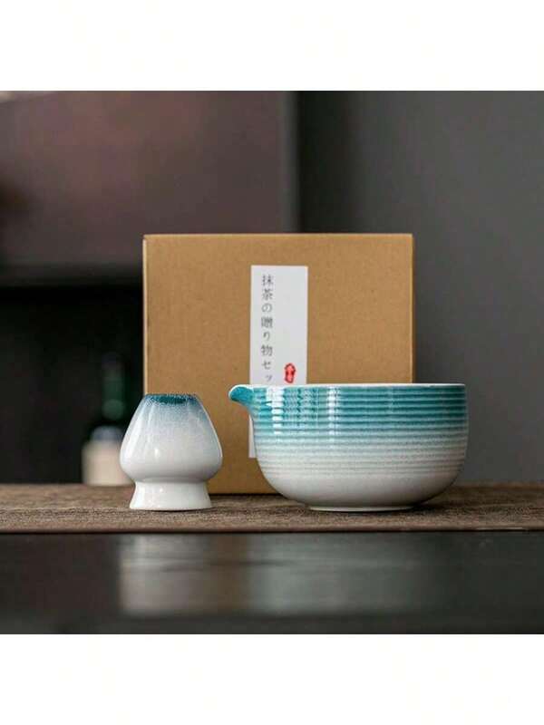 2pcs Matcha Set, Finely Fired At High Temperature, Glossy Jade-Like Glaze, Delicate Texture And Easy To Maintain. Streamlined Bowl Design Showcases The Elegant Japanese Aesthetic. No Complicated Packaging, Its Rustic Quality Carries A Unique Charm, Suitable For Daily Tea Drinking Or Gathering With Friends.