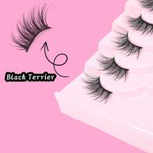 10 paia di ciglia finte corte e naturali, effetto occhio di gatto, 3/4 di lunghezza, ciglia finte piccole e naturali, aspetto simile a estensioni, ciglia finte in stile mink