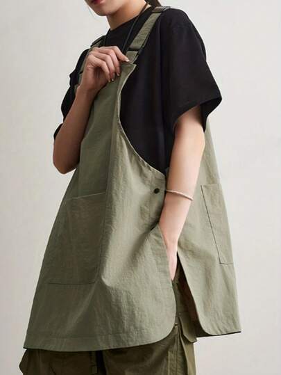 一件装防水防油围裙，家用，带口袋，聚酯纤维材质，防污厨房围裙，适用于家庭、餐厅、手工、花园、烧烤、学校、工作室、酒吧、浴室、咖啡馆、户外烹饪，男女通用（黑色），情人节/开学季礼物