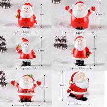 إكسسوارات ديكور سانتا وتمثال الثلج، هدايا عيد الميلاد، زخارف صغيرة من الراتنج لمناظر طبيعية صغيرة