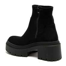 Bottines And Talons And Semelle Crantée Femme – Cuir Et Daim, Fermentation Zippée - Black 9670A-1 - View 5