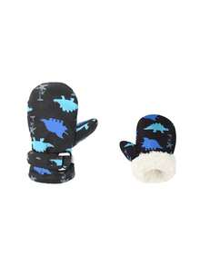 Nuovi guanti da sci per bambini - Tessuto impermeabile e ad asciugatura rapida, imbottitura termica per autunno e inverno, guanti spessi adatti per bambini da 2 a 4 anni, con stampa a cartoni animati