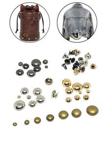 50 Sets Round Dome Leather Rivets Studs For Clothing Purse Feet For Handbags Studs And Spikes For Shoes Bags Belts Dog Collars Leather Craft (6/8/10/12mm) - Gold - View 9