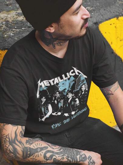 Hey Rusty Metallica | Official Band T-Shirt | Vintage Ride The Lightning - 24-Hour Fast Shipping!