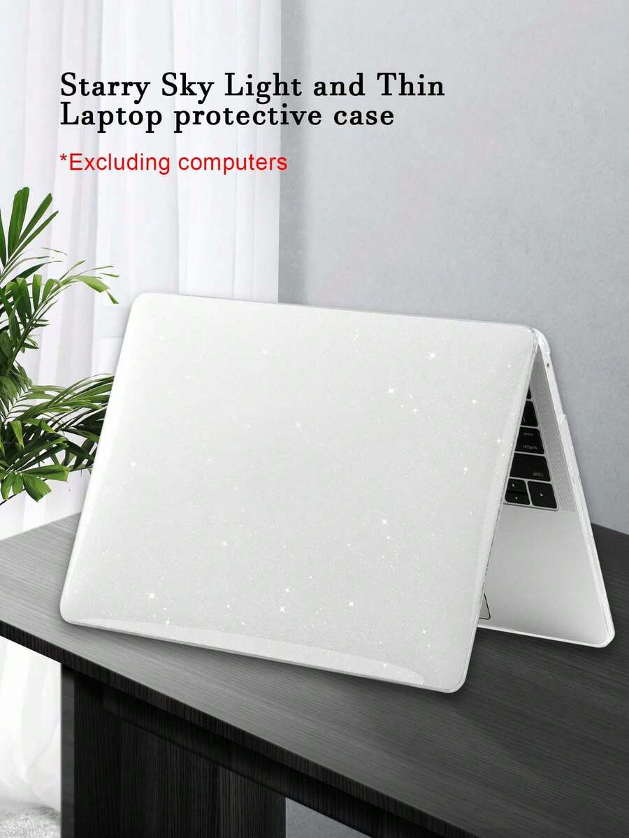 Transparent Protective Case Set Compatible With Apple Laptop Air 13.3-A1932/A2179/A2337 Models, Minimalist Glitter Design