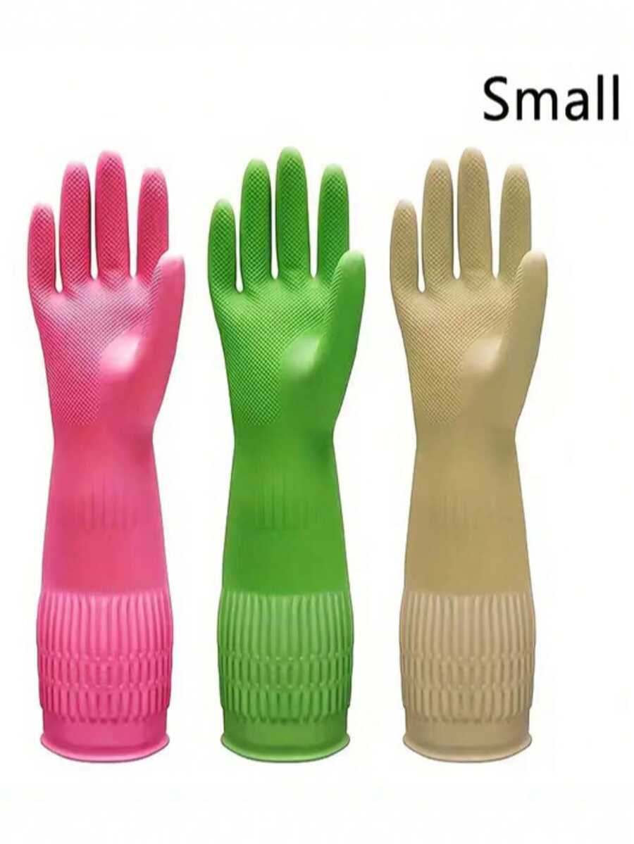 3 Pairs Premium Cleaning Gloves - Waterproof, Slip-Resistant, Heavy-Duty For Kitchen, Dishwashing, Laundry - Durable, Quick-Drying, Multi-Purpose Home Assistant - Essential Cleaning Supplies Tool - Multicolor - View 1