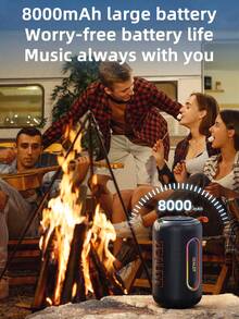 ZEALOT MP1 60W High-Power Wireless Speaker, Portable Outdoor Subwoofer With 1 Speaker, 8000mAh Battery, RGB Lights, SD Card/USB/AUX Support, Dual Speakers, Hands-Free Calling, Compatible With Phones/Tablets/TVs/Computers, Suitable For Outdoor Parties, Home Gatherings, Beach Parties