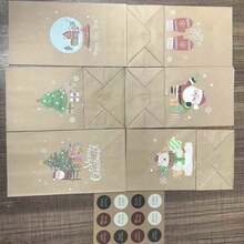 12pcs Christmas Gift Bags (12pcs Per Design) Santa Claus Paper Bags, Christmas Eve Apple Packaging Bags - Multicolor - View 12
