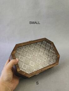 1 Piece Vintage-Inspired Handmade Wooden Cabinet With Elegant Glass Door Panel, Perfect For Organizing Cosmetics And Miscellaneous Items, Stylish Jewelry Storage Box, Chic Desktop Makeup Organizer, Ideal Gift For Women On Special Occasions And Holidays, Enhance Your Home Decor With This Timeless Storage Solution