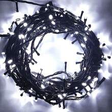 Luces navideñas de 800 LED con cable grueso, luz permanente + efecto intermitente blanco. Longitud: 66 metros. IP44 + conector para decoración de exteriores. Luces para árbol de Navidad para interior y exterior. Disponibles en 4 colores. Guirnalda de luces con enchufe resistente al agua. Decoración para festivales. Conector de extremo a extremo para conectar. Decoración para fiestas, bodas y festividades. En la caja se indica 1000 LED y 68 metros de longitud, pero en realidad son 800 LED y 66 metros de longitud.