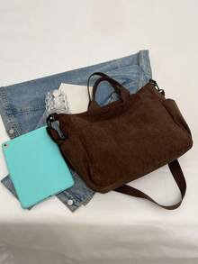 New Fashion Classic College Style Casual Large Capacity Multi-Pocket Shoulder Bag, Especially Warm. Particularly Suitable For Campus, Office, Daily Matching, Dates, Shopping, Outings, Gifts And Other Occasions. - Coffee Brown - View 11