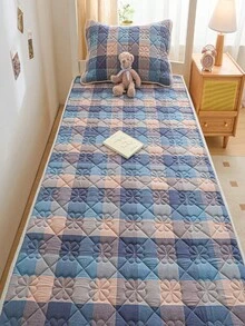 1 Set Quilted Mattress Protector + Beautiful Non-Woven Fabric Packaging, Suitable For Thin Mattress, Soft, Breathable, Comfortable, Checked Design, Solid Color (Pillow Case Not Included) - Easy To Clean, Machine Washable, Suitable For Dormitories, Hotels, Hospitals, Nursing Homes, Household Use,