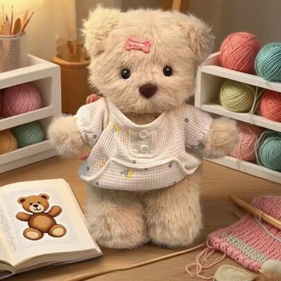 1 件 Lina Bear 手工 DIY 套件 - DIY 手工毛绒迷你熊 - DIY 手工原创铰接式玩偶套件 - 布艺玩偶熊礼物 - 熊礼物 - 可爱外观 - 儿童玩偶 - 针线活玩具、旅行玩具、教室坐立不安玩具、迷你玩偶、沐浴玩具、圣诞文具、减压球 - 生日礼物、圣诞礼物、万圣节礼物、平安夜礼物、完美礼物、玩具、游戏