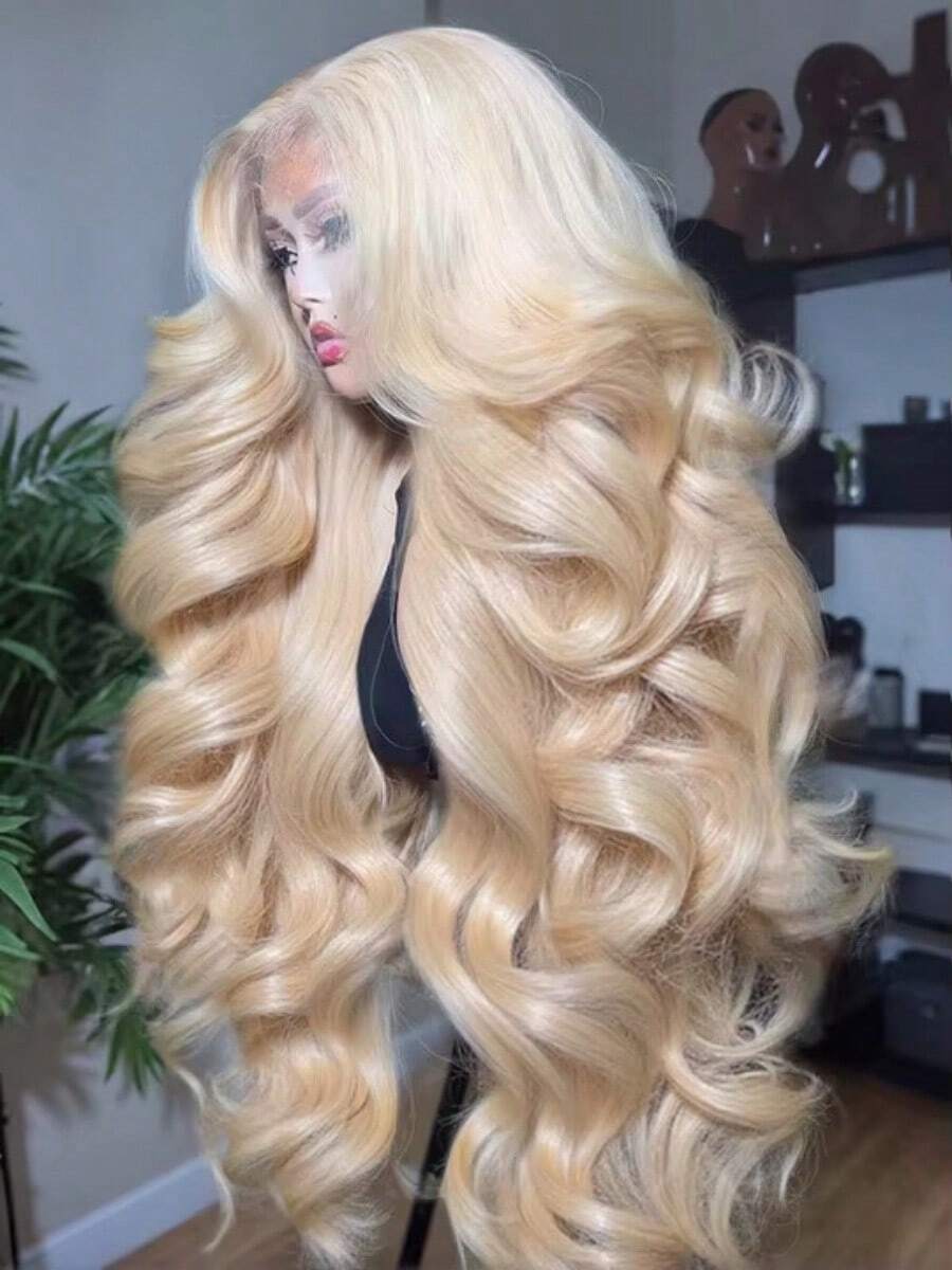 Body Wave 13x6 HD Transparent 613 Lace Frontal Human Hair Wig Honey Blonde Color Brazilian 13x4 Lace Front Wig For Women - S613 - 查看 1