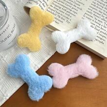 4pcs/Set Soft Plush Cat & Dog Bone Shaped Chew Toys - Soft Dental Toys For Small Dogs, Variety Of Colors, Textured Surface For Dental Health & Satisfaction, Lively Design, Soft Material