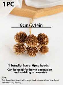 1/3/6 pièces Pomme de pin artificielle de 8 cm pour décorations d'automne et de Noël, décorations de mariage, décoration de la maison, de la salle à manger, de la chambre, de la cuisine, décoration de fête d'anniversaire, décoration de jardin extérieur, décoration de sapin de Noël, guirlande de fête de mariage, décoration de la maison, de la salle à manger, de la chambre, décoration d'hiver et de Noël, cadeaux d'anniversaire, décoration d'intérieur
