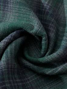 Men's Fashion Casual Thick Elastic Waist Plaid Print Loose Pajama Pants - Green - View 6