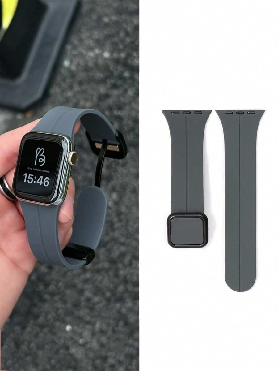 1pc Silicone Magnetic Watchband Compatible With Apple Watch Band 42mm 38mm 40mm 41mm 44mm 45mm 46mm 49mm Fashion Smart Watch Replacement Watch Strap For Series Ultra2 Ultra SE2 SE 11 10 9 8 7 6 5 4 3 2 1 For As A Gift For Students Returning To School