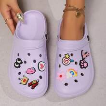 Shoes, Sandals, Slippers, Women's Summer Outdoor Wear, Indoor Home Anti Slip, Household Bathroom Shower Eva Sandals, Slippers, Women's Soft, Comfortable, Wear-Resistant,Manual Diy Accessories - Purple - View 13