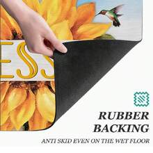 1pc Sunflower Pattern Welcome Mat, Durable Drainage Rug For Kitchen, Living Room, Entryway, Balcony, Home Decor, Anti-Slip, Suitable For Cafe, Bar, Holiday, Party, Bedroom, Bathroom