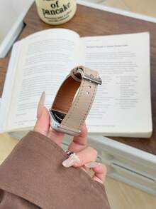 1pc Elegant Friendship Bracelet, Genuine Leather Strap, Compatible With Apple Watch Bands, Women's Sports Version, Fits 38mm, 40mm, 41mm, 42mm, 44mm, 45mm, 46mm, 49mm; Strap Compatible With Apple Watch Ultra 10/9/8/7/6/5/4/3/2/1 SE Series - Trench - View 5