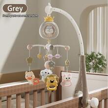 A Set Baby Bed Bell, Cartoon Shape, Electric Rotating With Light And Music, Cartoon Penguin Electric Rotary Musical Bed Bell Suitable For Everyday Use,Some Parts Are Sent Random, For Christmas - Pink - View 2