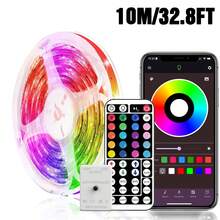 3 英尺-100 英尺 RGB LED 灯带，适用于家居装饰，1600 万种颜色变化，44 键遥控器和应用程序控制，音乐同步，定时器功能，LED 灯适用于房间、卧室装饰、宿舍、生日礼物、圣诞派对装饰、万圣节装饰、婚礼墙面装饰 - 44鍵遙控+APP控制 - 查看 13