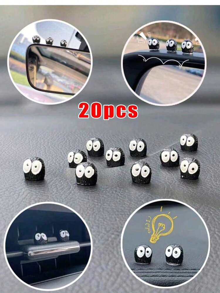 10 件装黑色煤球小号黑色 DIY 汽车装饰摆件 - 彩色 - 查看 15