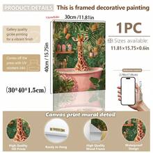 1幅装裱帆布墙画，海报，墙面装饰，动物主题，可爱猴子在厕所看报纸 - 帆布画，适合现代客厅、卧室、浴室装饰和礼品，装饰艺术风格，当代风格，极简风格，动物主题，秋季，春季 - 彩色 - 查看 13