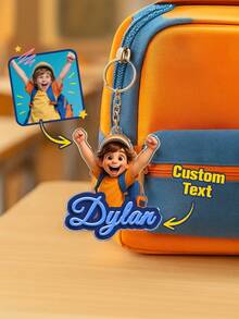 1pc Customized 3D Acrylic Keychain Personalized Photo Character Bag Charm Birthday Anniversary Gift - Multicolor - View 1