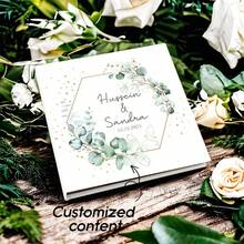 Personalized Leaf-Themed Wedding Guestbook, Square Wedding Guestbook, Wedding Guestbook With Initials, Hardcover Wedding Guestbook Photo Album, Wedding Guestbook, Custom Eucalyptus Wedding Guestbook, Wedding Anniversary Album, Wedding Scrapbook, Wedding Anniversary Album, Single-Sided Custom Wedding Anniversary Album, 36-Page Wedding Anniversary Album, Custom Guestbook, Wedding Essential. - Multicolor - View 1