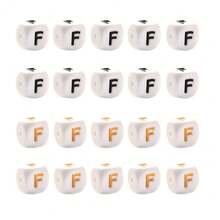 10pcs 12mm Simple Style White Base Black Letter + White Base Gold Letter Silicone Beads, DIY Jewelry Making Initial Letter Festival Gift Decorative Beads