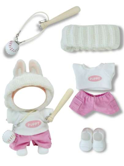 MOFABIA Clothes For 17cm Doll, 5 Pcs Set Doll's Sports Wear Outfits Gym Clothes Headband Shoes Accessories Luxury Stylish Adorable Dolls Clothes(No Doll)