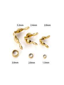 200 peças/pacote Conectores, Fechos, Crimps, Achados Banhados a Ouro em Aço Inoxidável para Fazer Joias DIY, Pulseiras, Colares