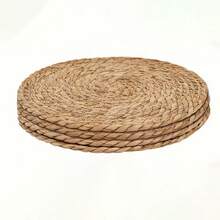 1/4/6件手工编织餐垫，日式花园茶杯隔热垫，餐桌茶几草编圆碗垫盘垫，日式纸莎草厨房隔热垫，适用于餐厅厨房和户外野餐，家居装饰圣诞杯垫圣诞餐桌装饰 - 彩色 - 查看 20