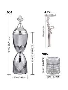 1 pieza/1 set Quemador de incienso de hierro hueco exquisito con tapa, quemador de aromas, adorno decorativo. Es adecuado para la decoración del hogar, dormitorios, salas de estar (como decoración central), oficinas, lugares de yoga y fiestas, creando una atmósfera elegante.