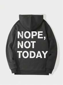 Felpa con cappuccio casual da uomo con tasca stampata, autunno/inverno