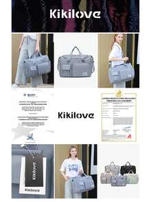 Borsa da viaggio sportiva alla moda per esterni, borsa a spalla di grande capacità, zaino e borsa a mano - Blu - Visualizzare 10