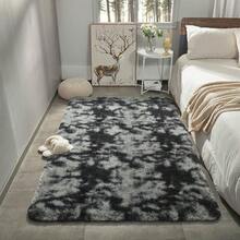 Soft Area Rugs For Livingroom Bedroom, Shaggy Plush Fuzzy Fluffy Carpet Furry Fur Rug, Modern Indoor Comfy Nursery Kids Dorm Home Decor Floor Mat, 2 X 4 Ft, Tie-Dyed Black & Grey - 紮染黑灰色 - 查看 4