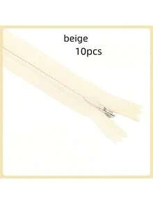 10pcs Mixed Black & White Nylon Invisible Zippers, Perfect For Sewing, Clothing, Small Bags, And Craft Projects - Multicolor - View 30