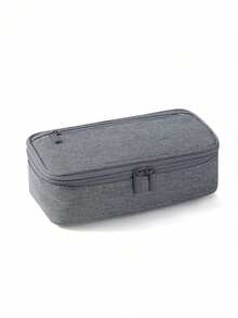 1个大容量可折叠拉链铅笔盒，带拉链隔层，男女通用马克笔收纳盒，圣诞礼物，适合中小学生和大学生