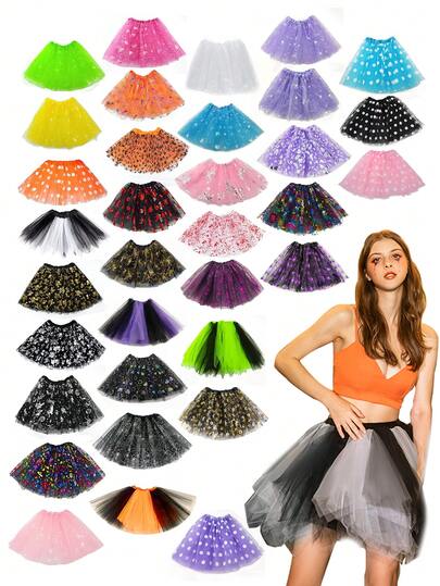 D EXCEED 1PC 女士角色扮演配饰裙 - 波尔卡圆点、南瓜、骷髅和女巫印花设计 - 适合万圣节派对服装、舞台表演、角色扮演大会、哥特式服装聚会秋季女士服装