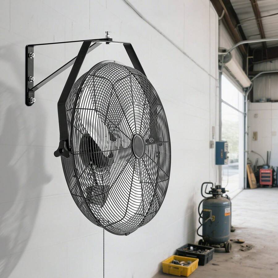 20 Inch Industrial Wall Mount Fan, High Velocity 4650 CFM Indoor Fan With 3 Speeds,  Powerful Motor Garage Wall Fan With Aluminum Blades For Workshop, Warehouse, Greenhouse, Commercial