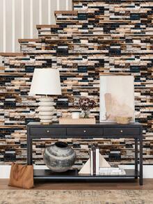 1 rouleau (1m/3m/5m) Papier peint effet 3D à motif marbre beige vintage et bleu marine, amovible et auto-adhésif, papier peint vinyle pour la décoration maison DIY, fond de pièce, chambre, cuisine, salon, salle de bain, armoire, renouvellement de meuble